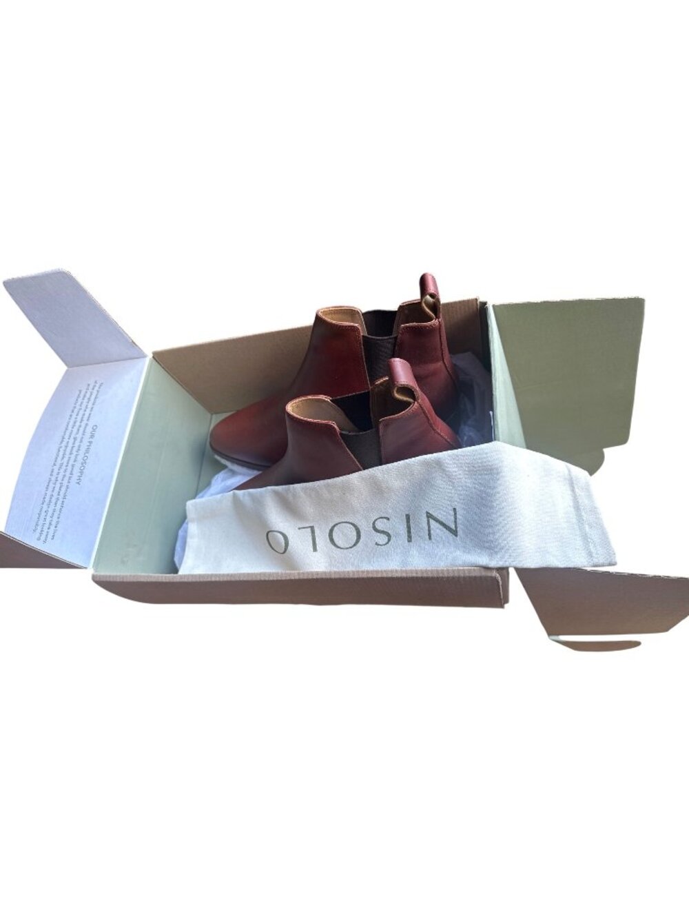 Eva Everyday Chelsea Boot Auburn Leather Womens 9.5 New In Box
